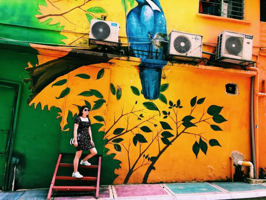 Judy with graffiti